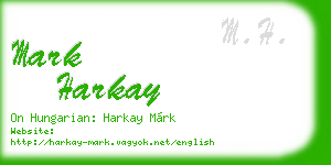 mark harkay business card